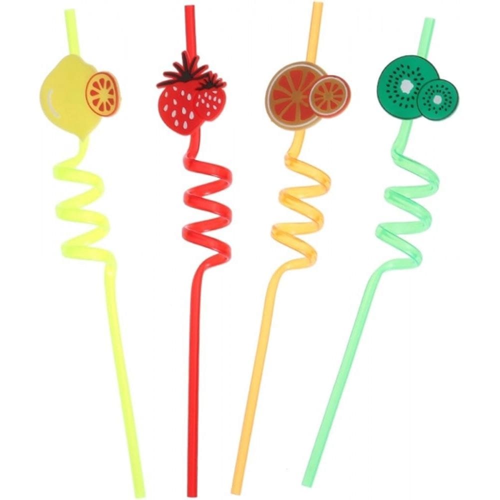 Canudo Divertido De Frutas Silver 4un