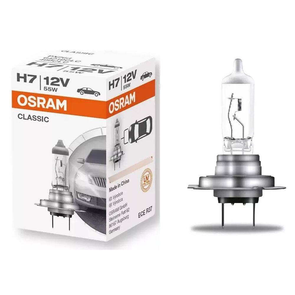 Lâmpada Farol Halogena Moto Carro Encaixe H7 12v 55w 3200K Osram inmetro
