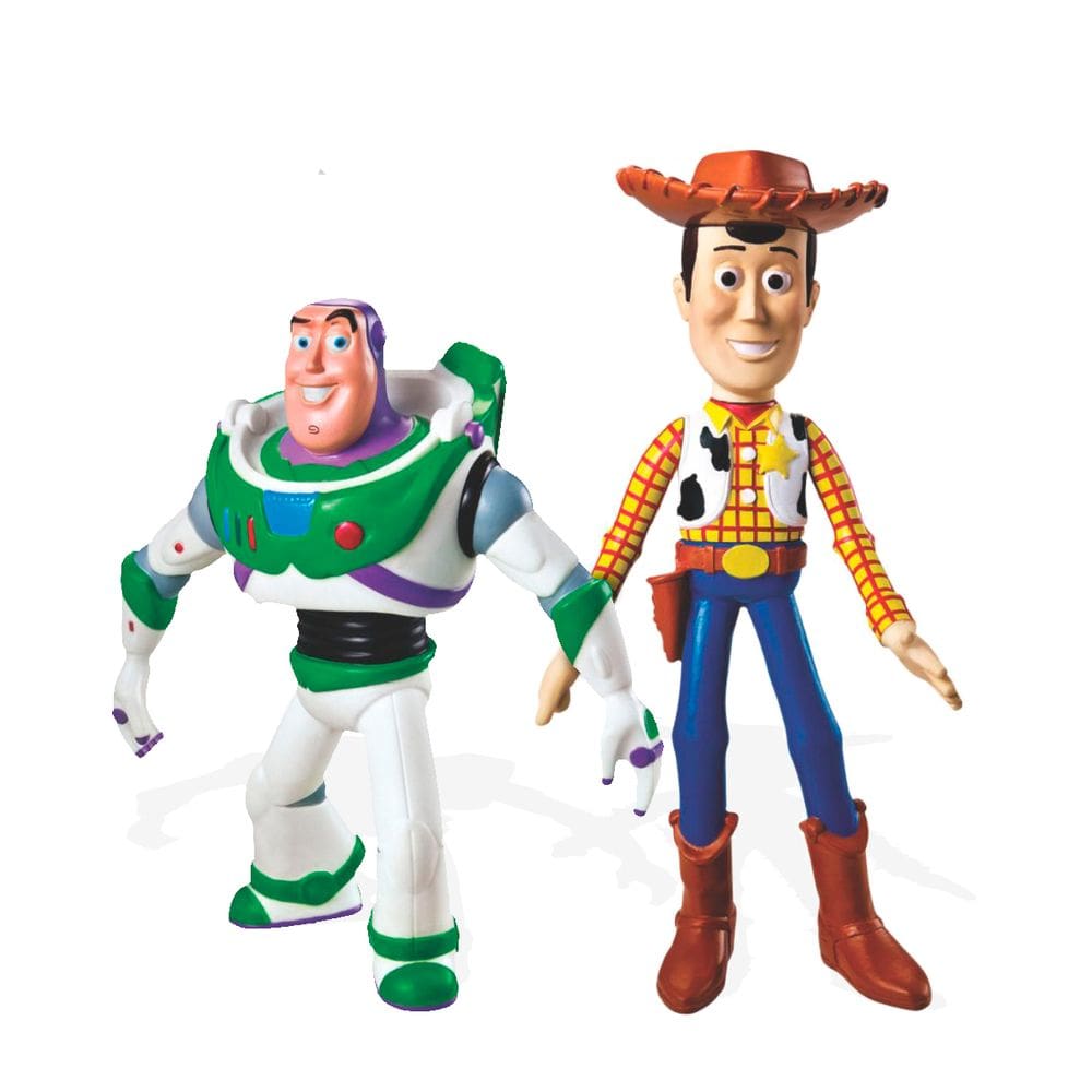 Kit 2 Bonecos Articulados Toy Story Livre de Ftalatos Vinil Lider