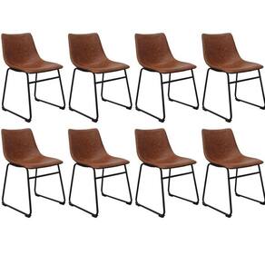 Conjunto com 8 Cadeiras para Sala de Jantar Bruna Marrom