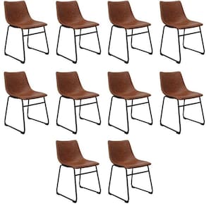 Conjunto com 10 Cadeiras para Sala de Jantar Bruna Marrom