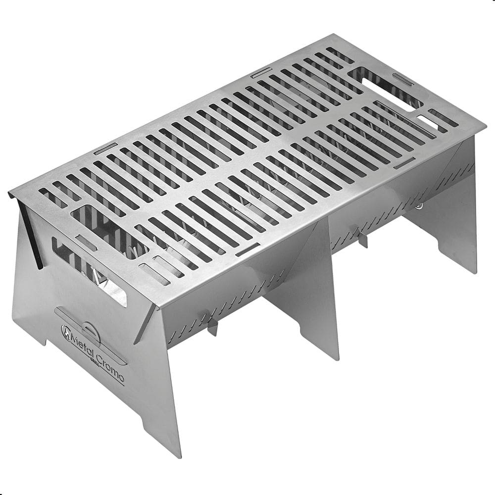 Churrasqueira Grill Portatil P/Camping Inox A Carvão FS