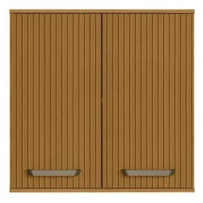 Armário Aéreo Para Cozinha Modulado Criare 02 Portas 80cm Freijo Ripado - Fabrica 1 Móveis