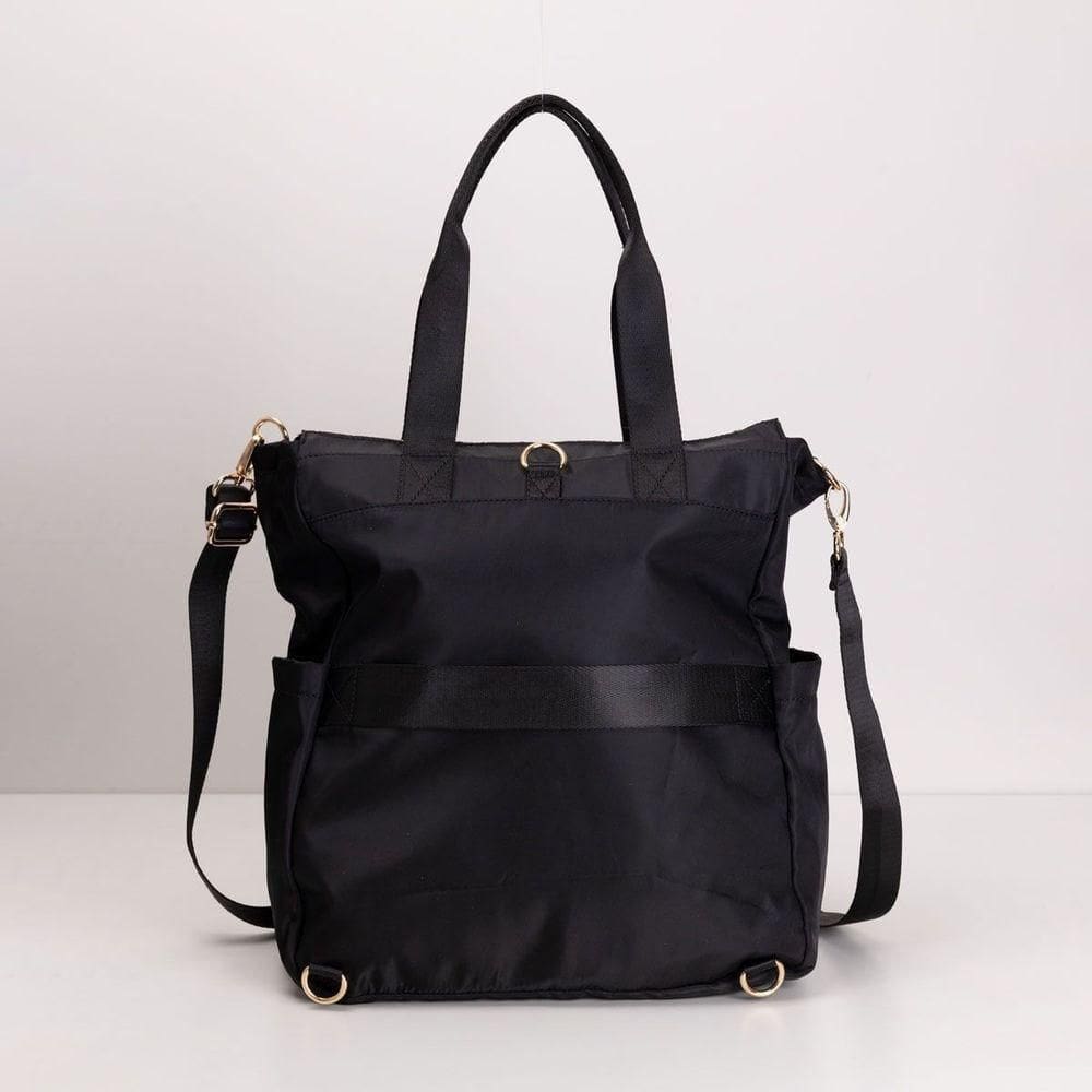 Bolsa Mochila Bolsos Preta E Dourada