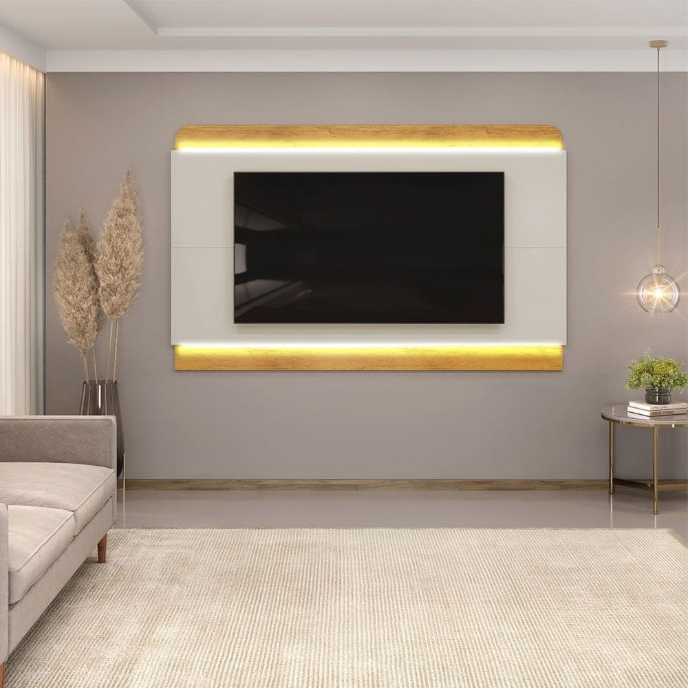 Painel Nadine 219 cm para TV até 65 Polegadas com Led Dj Moveis