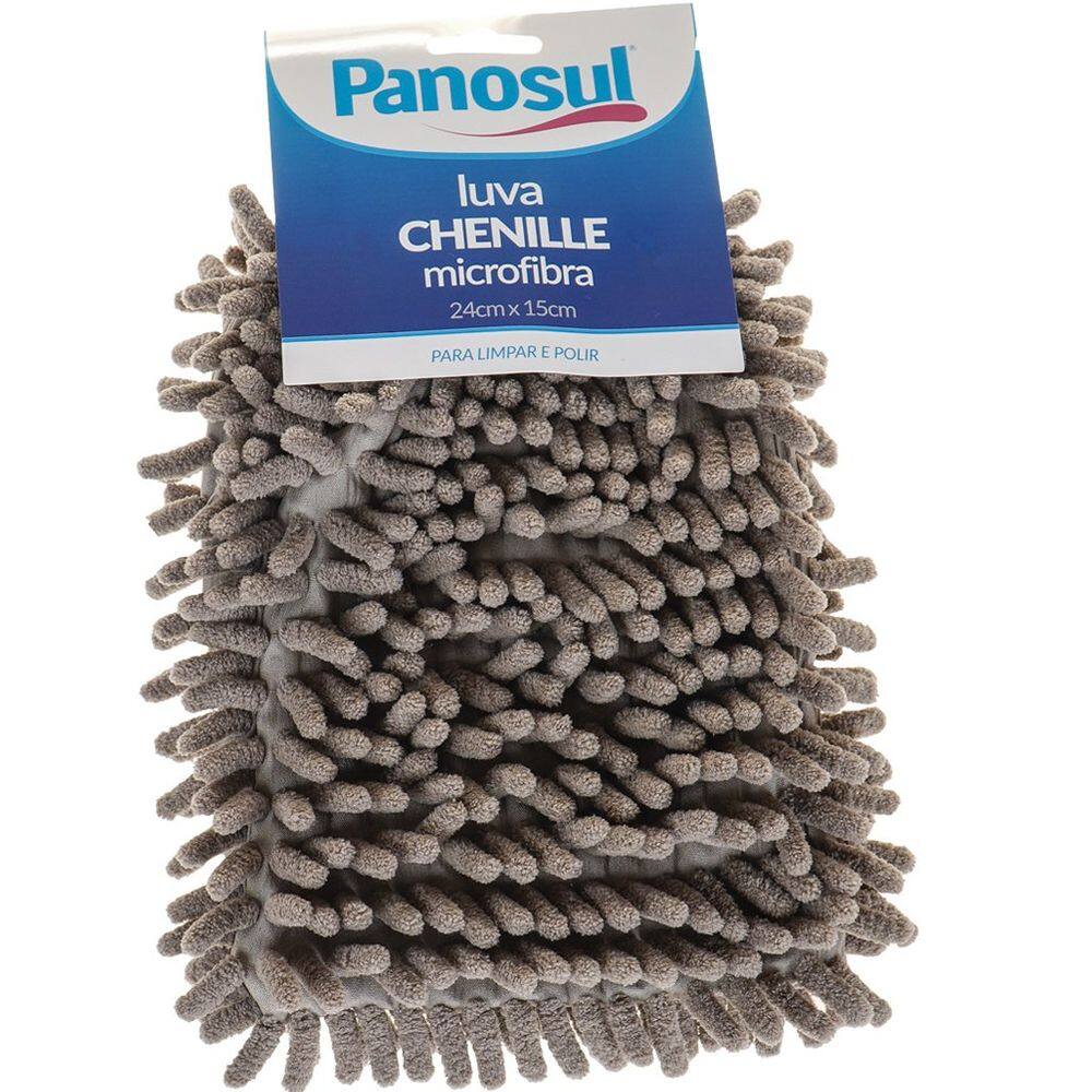 Kit 2 Luva Chenille Microfibra Multiuso 24x15cm Panosul