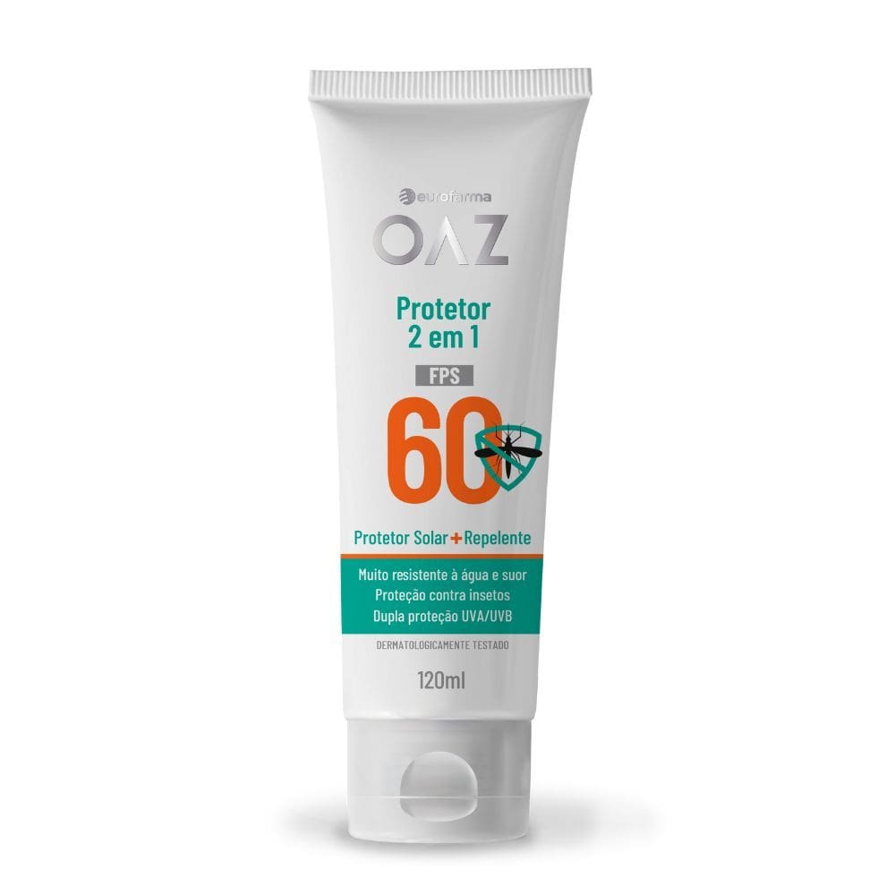 Protetor Solar e Repelente OAZ 2em1 FPS 60 com 120ml