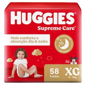 Fralda Huggies Supreme Care Tamanho XG 58 Fraldas Descartáveis