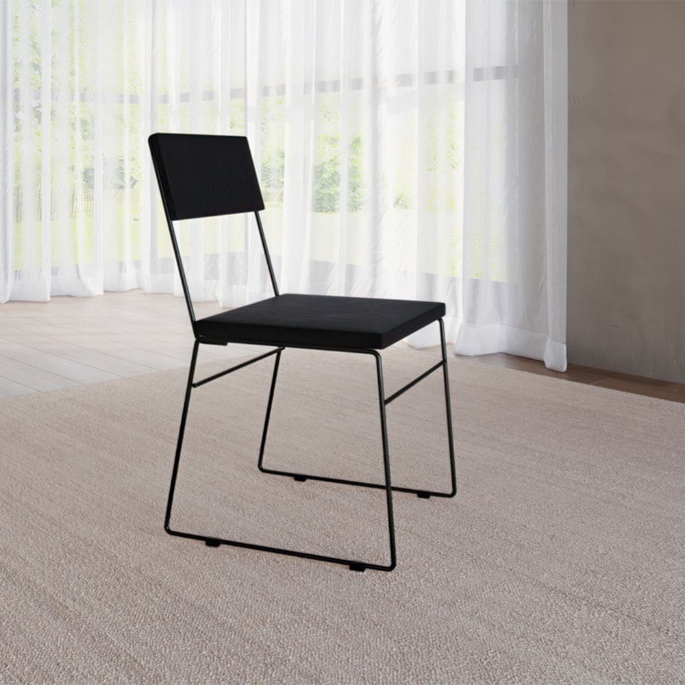 Cadeira de Jantar Málaga Assento Veludo Preto