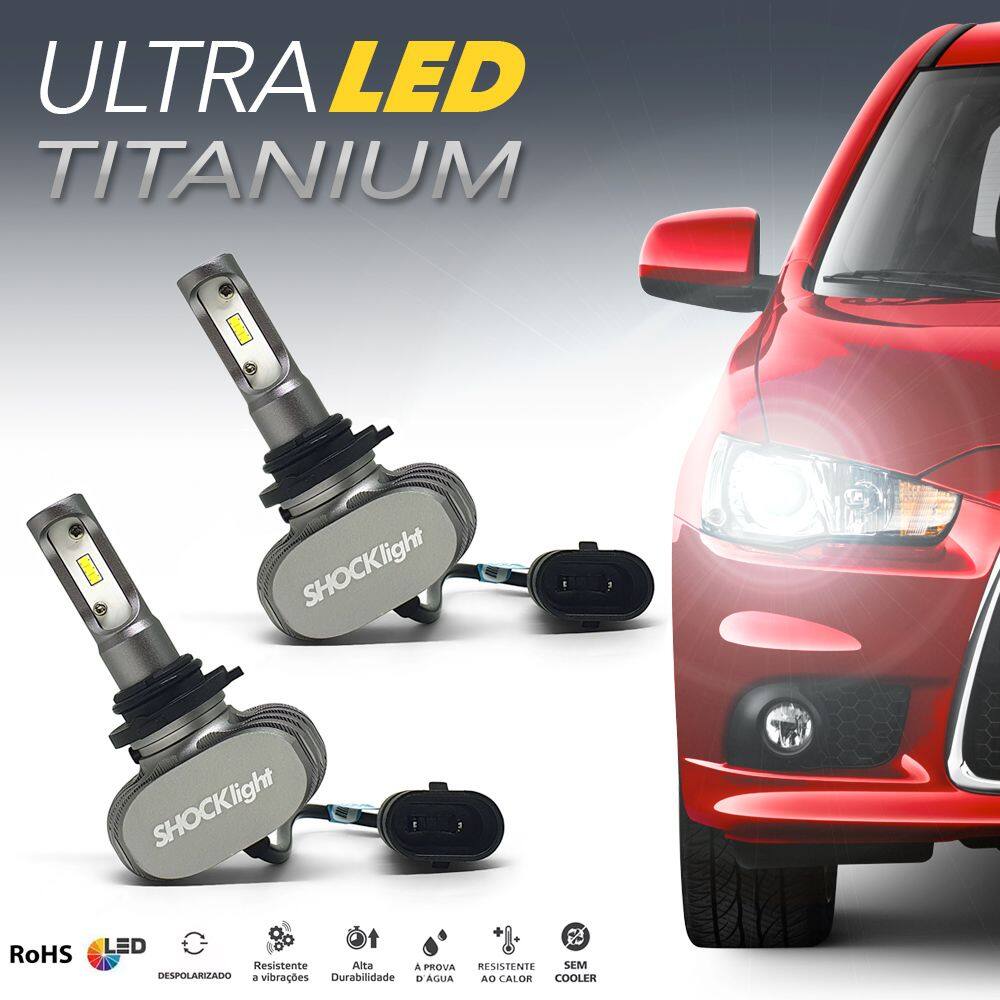 Par Lâmpadas HB4 Farol Milha Ford Ecosport Ultra Led Titanium 10000 Lumens Forte Branco Efeito Xenon 2008 2009 2010 2011 2012
