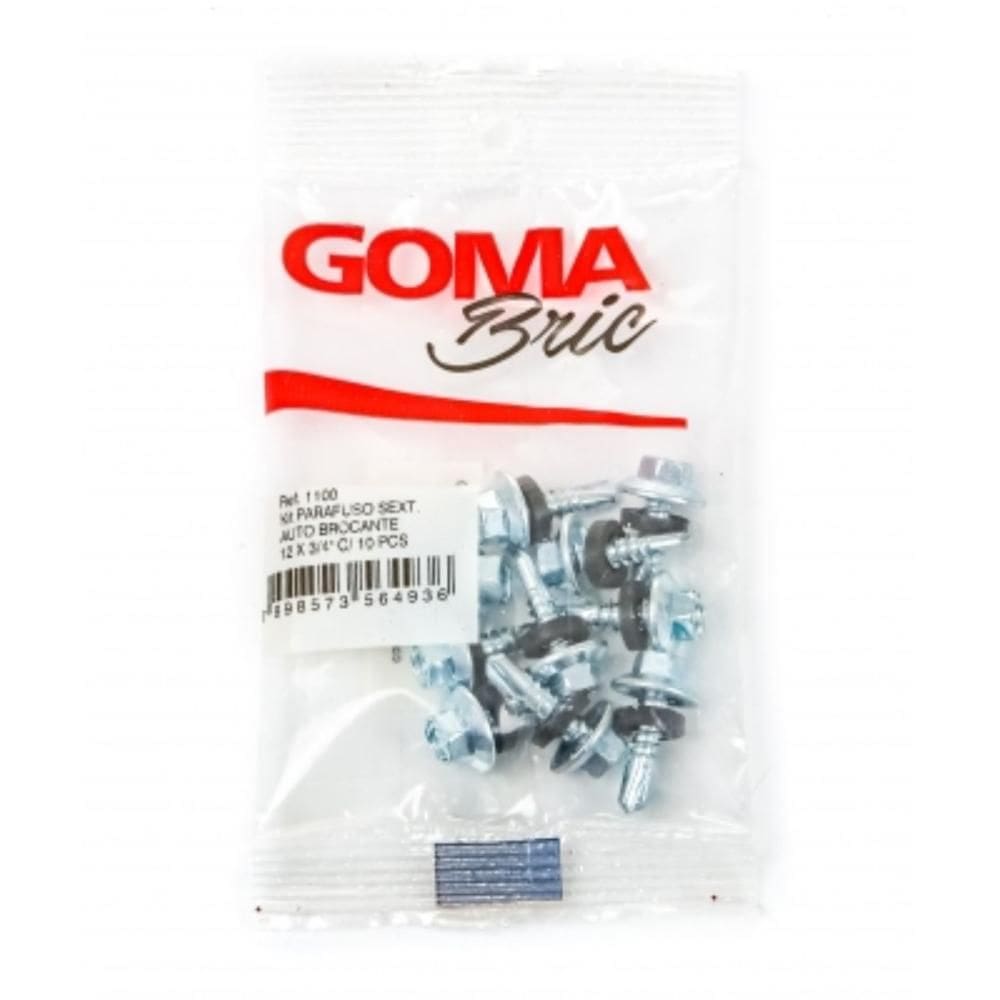 Kit Parafuso Sextavado Auto Brocante Goma 12x3/4`` 10 Peças
