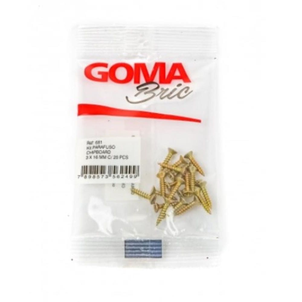 Kit Parafuso Chipboard Goma 3 x 16 mm com 20 Peças