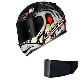 Capacete LS2 FF353 Rapid Spox Cinza e Vermelho Mais Viseira Fumê