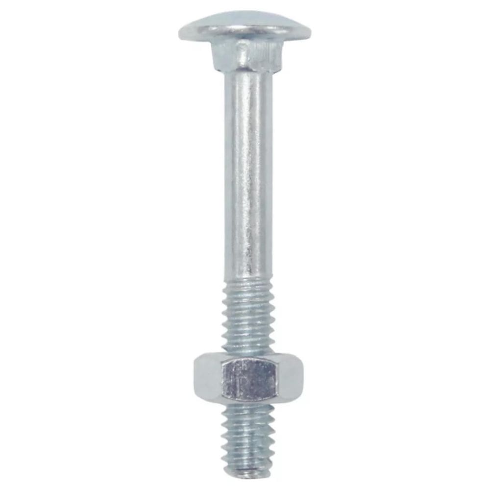 Parafuso Frances Com Porca 1/4 X 2.1/2 Unc Fe. Zb C/ 100 Pçs