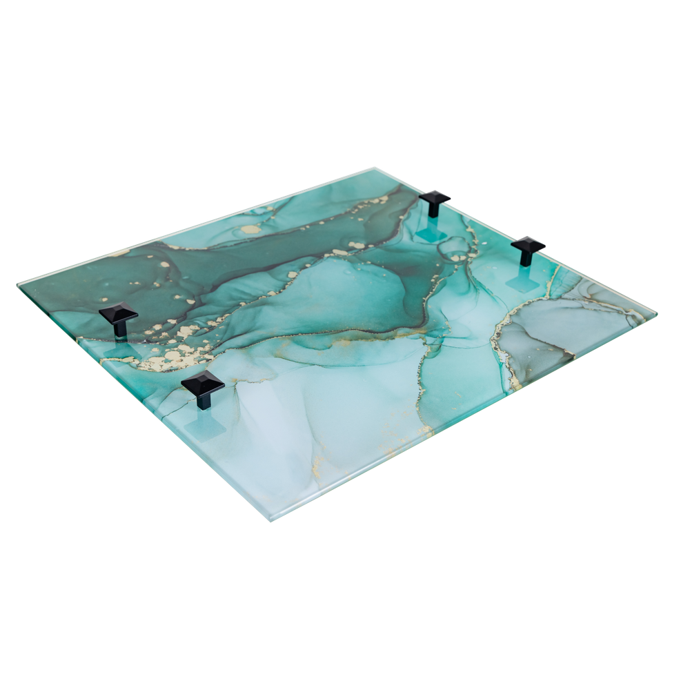 Bandeja Decorativa Vidro Mármore 45x40 Grande Organizadora