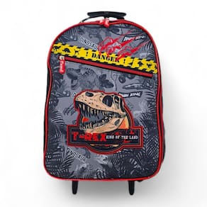 Mochila grande escolar com rodinha dinossauro dino rex