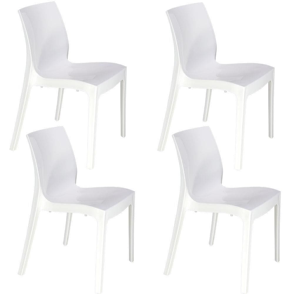 Kit 4 Cadeiras Tramontina Alice Brilho Summa em Polipropileno Branco 92037010
