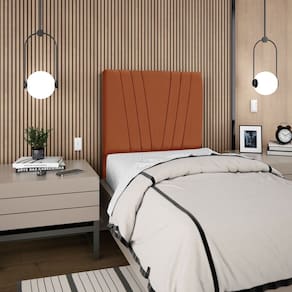 Cabeceira Para Cama Box Solteiro Carla 90cm Suede TerraCota
