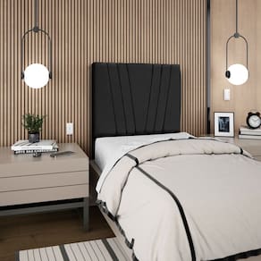 Cabeceira Para Cama Box Solteiro Carla 90cm Suede Preto