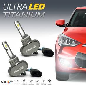 Par Lâmpadas H27 Farol Milha Kia Soul 2010 2011 2012 2013 Ultra Led Titanium 10000 Lumens Forte Branco Efeito Xenon