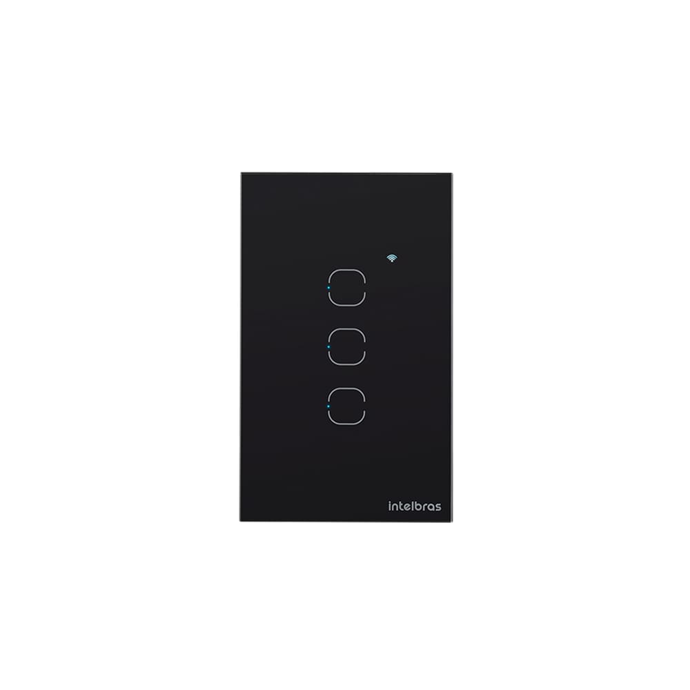 Interruptor Inteligente Touch Wi-Fi 3 Teclas Preto - Intelbras EWS 1003 PT