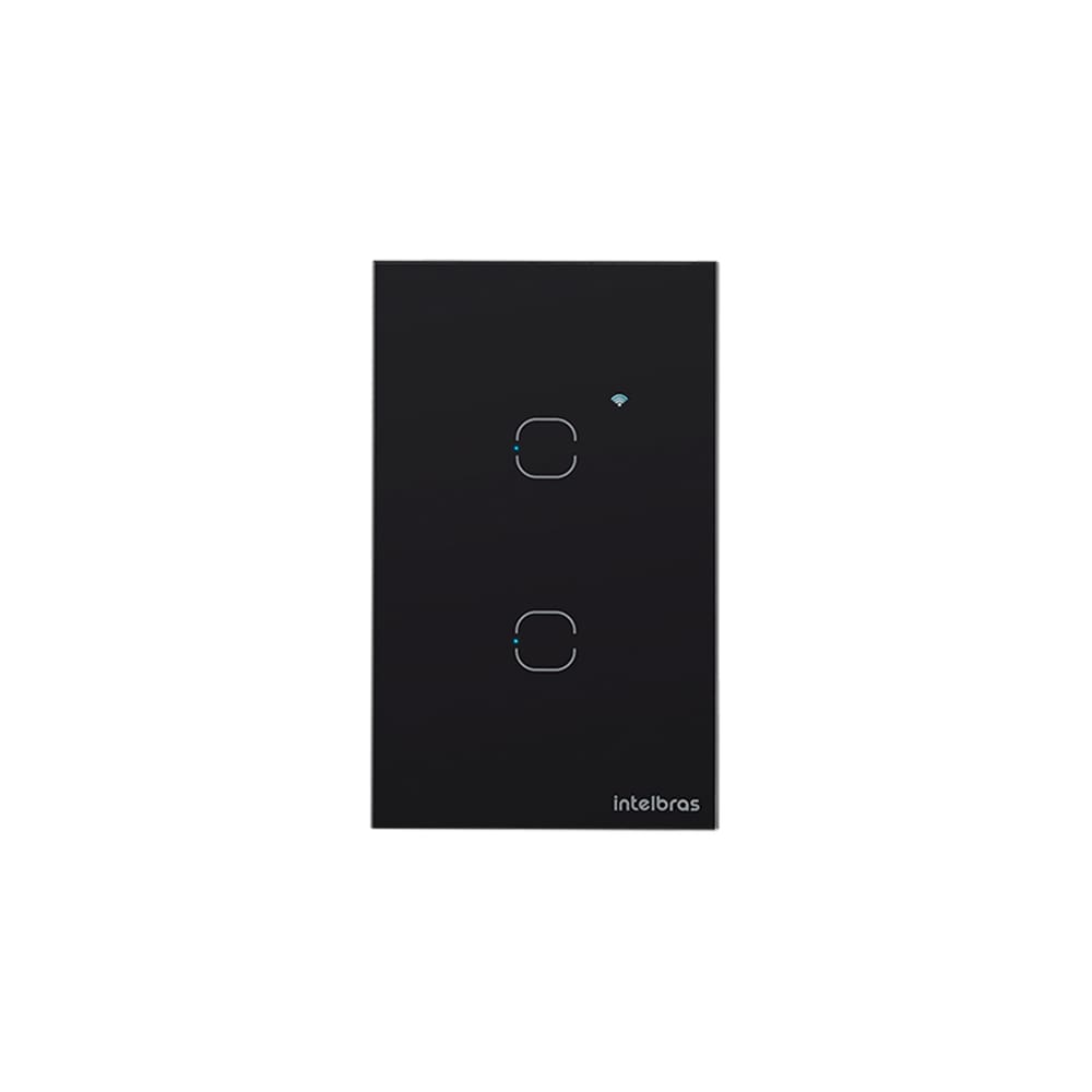 Interruptor Inteligente Touch Wi-Fi 2 Teclas Preto - Intelbras EWS 1002 PT