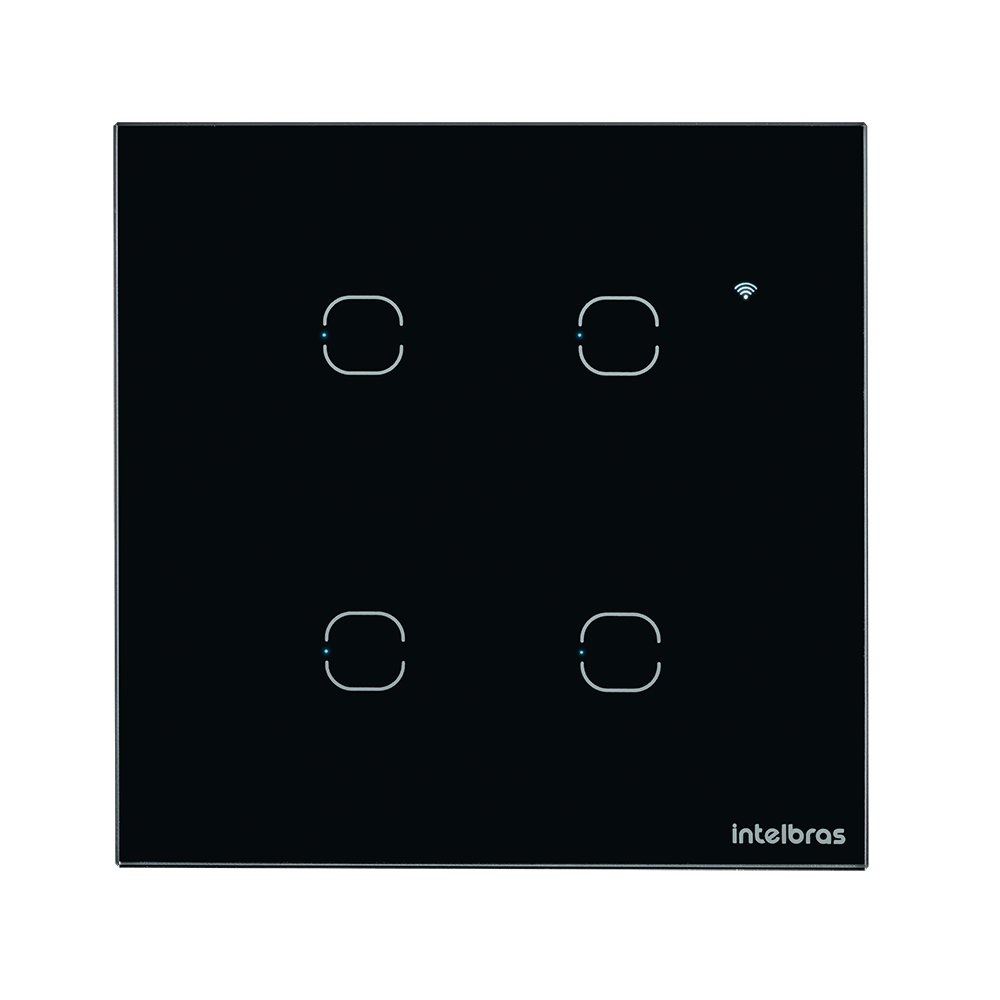 Interruptor Smart Wi-Fi Touch 4 teclas EWS 1004 Preto