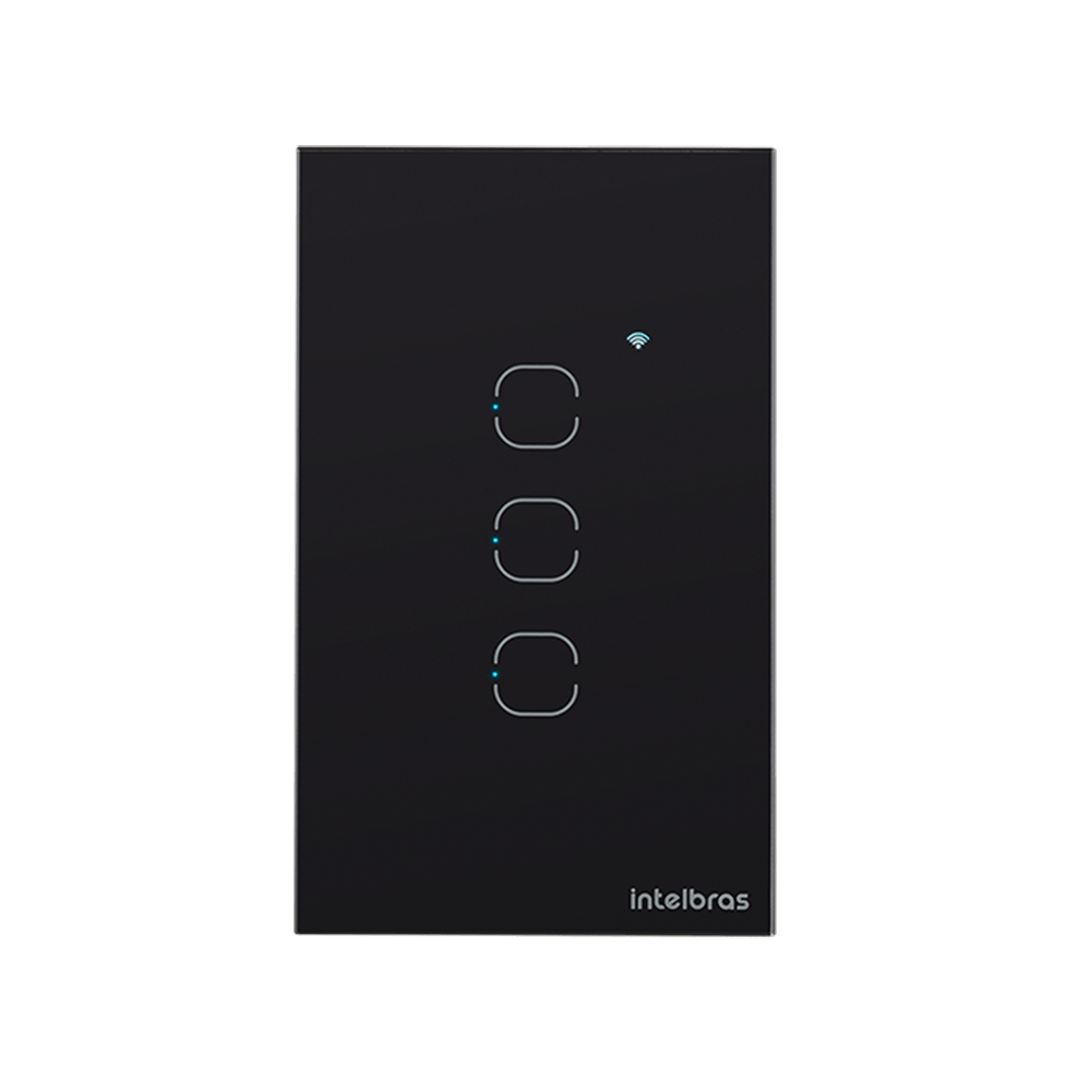 Interruptor Touch Inteligente Zigbee 3 Teclas EZS 1003 Preto Intelbras