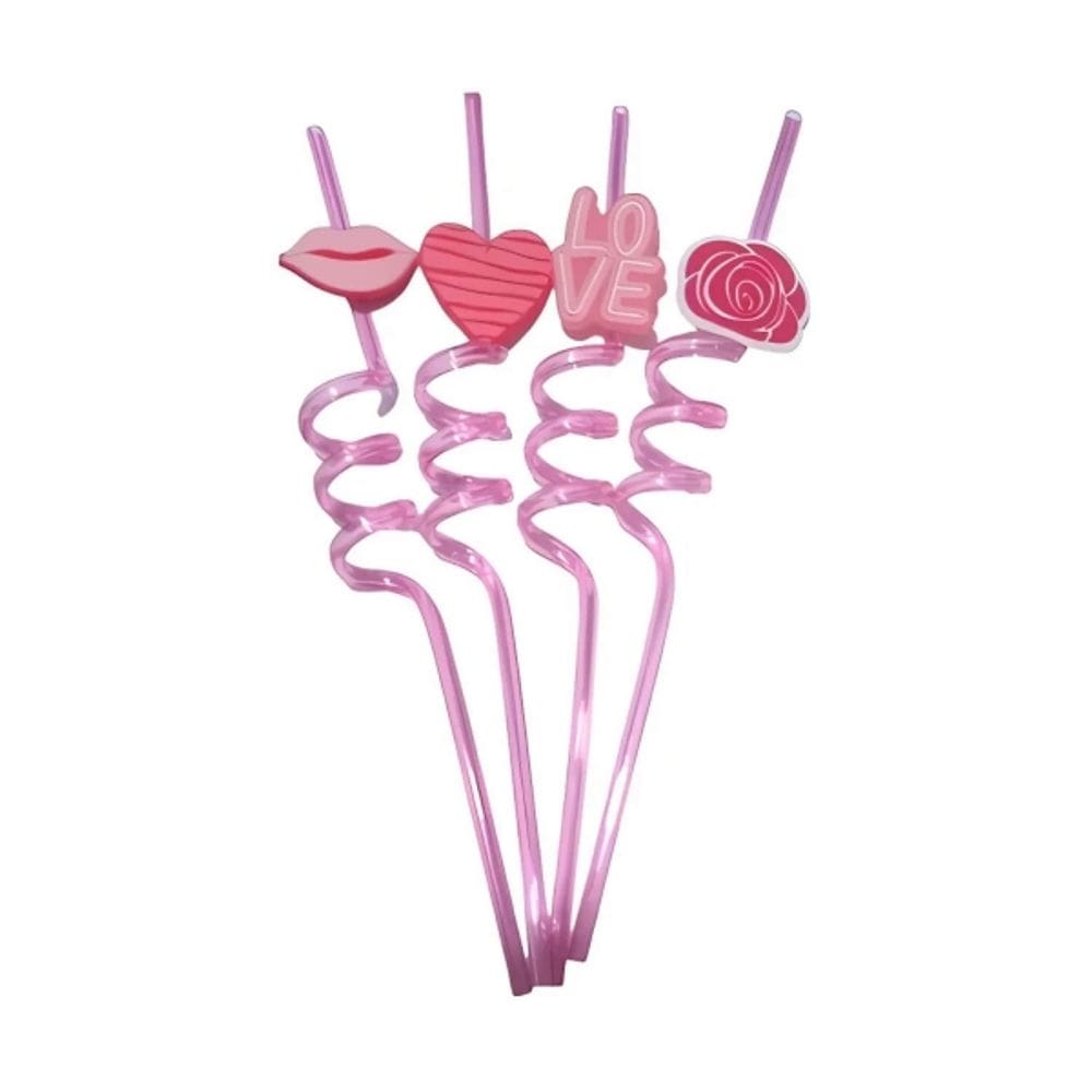 Canudo Espiral Silver Love 4un