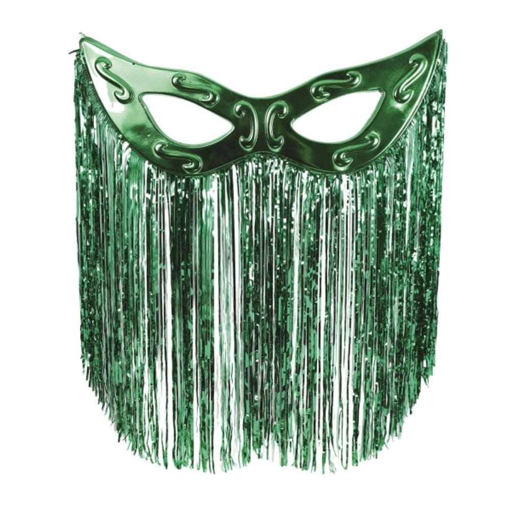 Decoração De Máscara Grande Cromus Com Cortina Verde