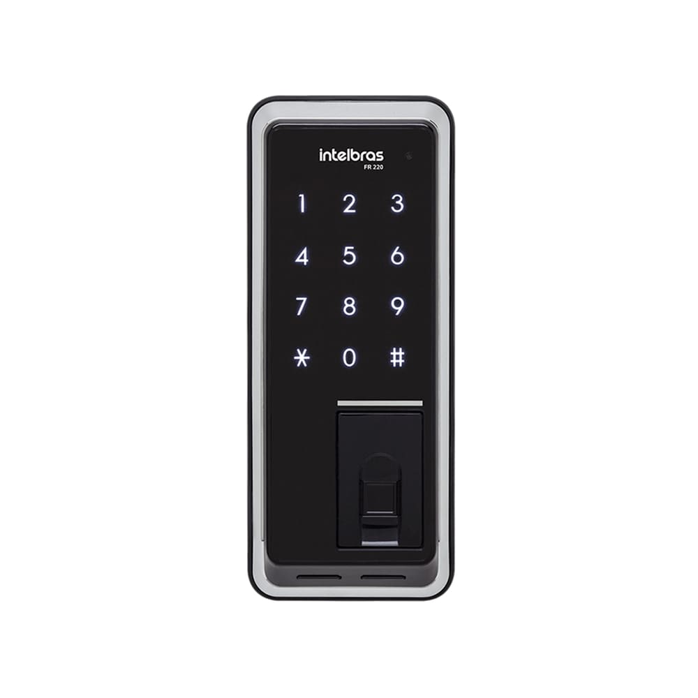 Fechadura Digital de Sobrepor com Biometria FR 220 Preta Intelbras