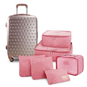 Kit Mala De Bordo E Organizadores De Malas 6 Pçs Love Rosa Gold Rosa