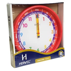 Relógio de Parede Herweg Quartz Analógico Didático Vermelho 6690 - 269