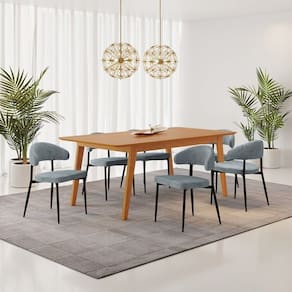 Conjunto Sala de Jantar Mesa Elegance com 6 Cadeiras Bless Marrom/Cinza