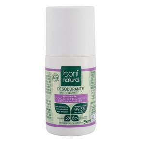 Desodorante Boni Natural Roll-on com Óleo de Coco e Magnésio Sem Alumínio 55ml