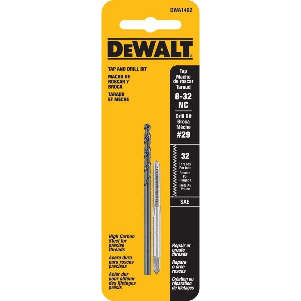 Conjunto de torneiras de perfuração DEWALT 8-32NC Thread 2 peças