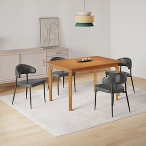 Conjunto Sala de Jantar Mesa Candian com 4 Cadeiras Bless Marrom/Preto