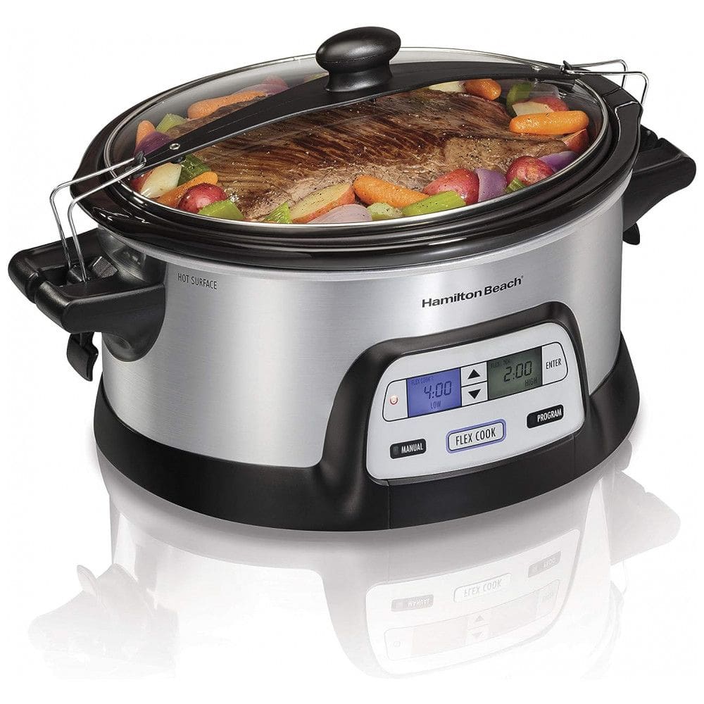 Panela Elétrica Digital Programável 5,6 L com Dual Timer, 280W, 110V, HAMILTON BEACH 33861, Prateado