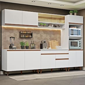 Cozinha Completa Madesa Reims 310002 com Armário e Balcão - Branco XV