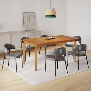 Conjunto Sala de Jantar Mesa Candian 6 Cadeiras Bless Marrom/Preto
