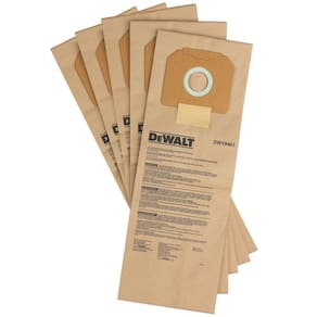 Bolsa de papel para extrator de poeira DEWALT DWV012, pacote com 5
