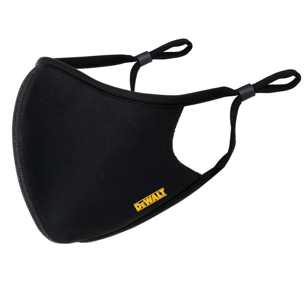 Máscaras faciais de tecido DEWALT Adjustable Earloops pretas, pacote com 2