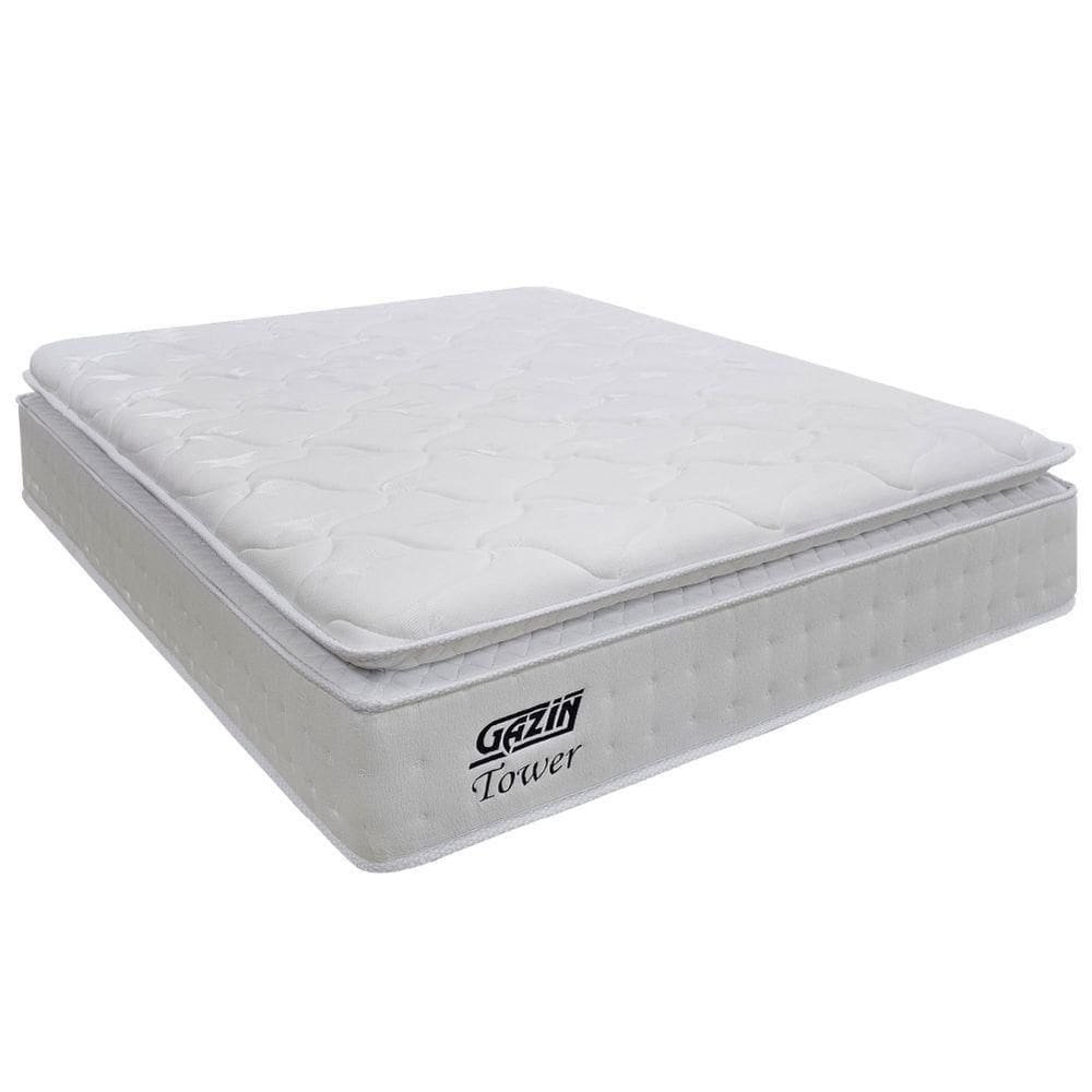 Colchão Casal Molas Ensacadas Gazin Com Pillow Tower New 138x188x35cm Branco Branco