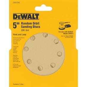 Lixa DEWALT DW4306 220 Grit, 5 polegadas e 8 furos, gancho e laço