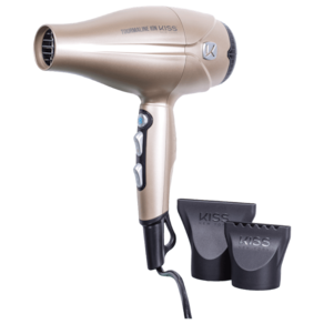 Kiss New York Tourmaline Ion Dourado - Secador de Cabelo 220V