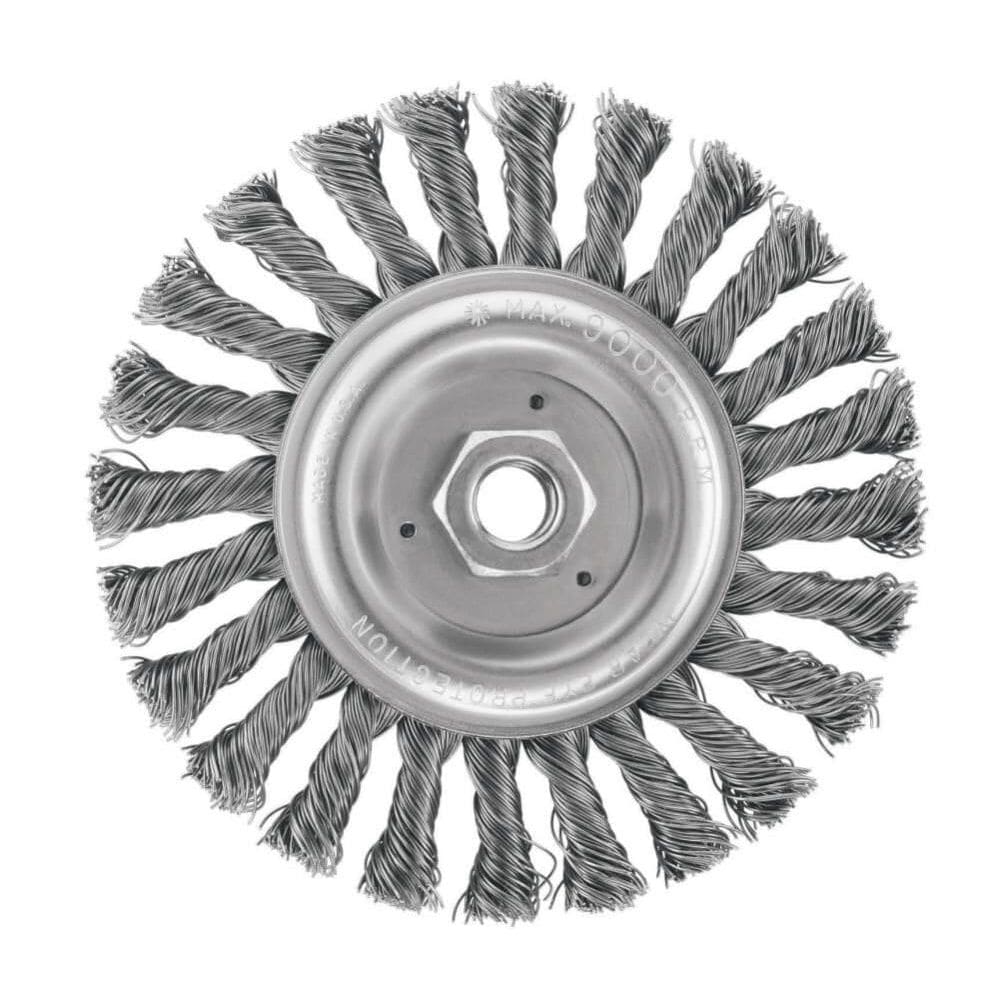 Wire Wheel DEWALT DW4937 Cabo de torção de aço carbono de 6 polegadas