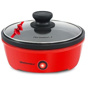 Panela Elétrica Antiaderente e Multifuncional, 650W, 110V, ELITE GOURMET EGL 6101, Vermelho