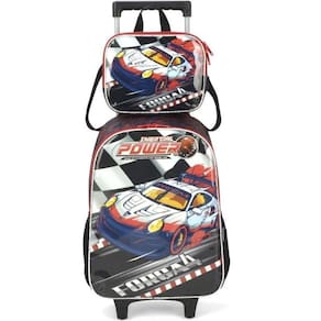 Kit Mochila De Rodinhas Lancheira Força 4