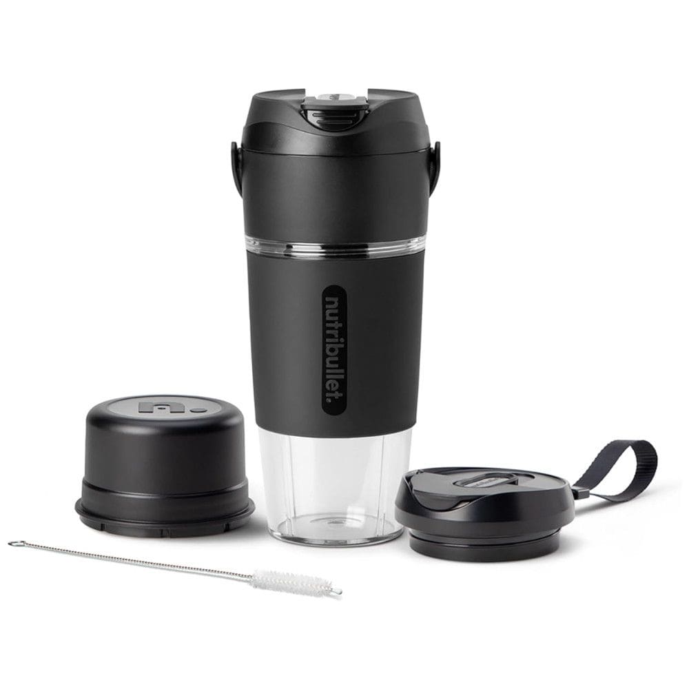 Liquidificador Portátil Ideal para Viagens com Alça de Transporte e Carregamento por USB-C, Nutribullet, Preto