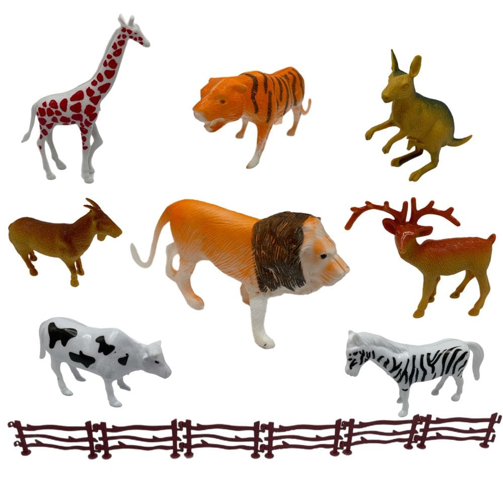 8 Animais Plástico Reino Animal Savana África Zoológico